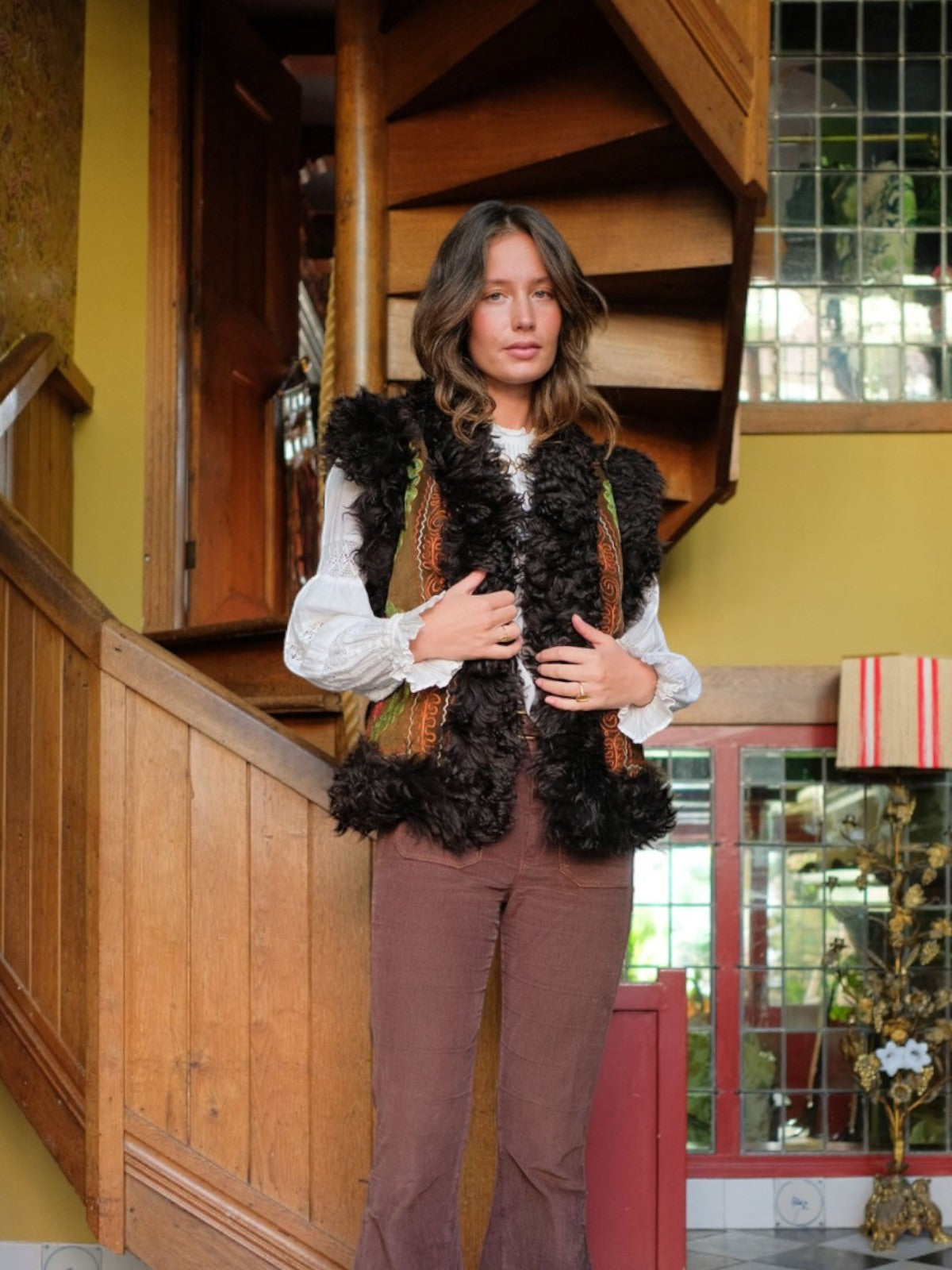 Aziz Waistcoat - M/L | Brown Print/Black Aziz Waistcoat - M/L | Brown Print/Black