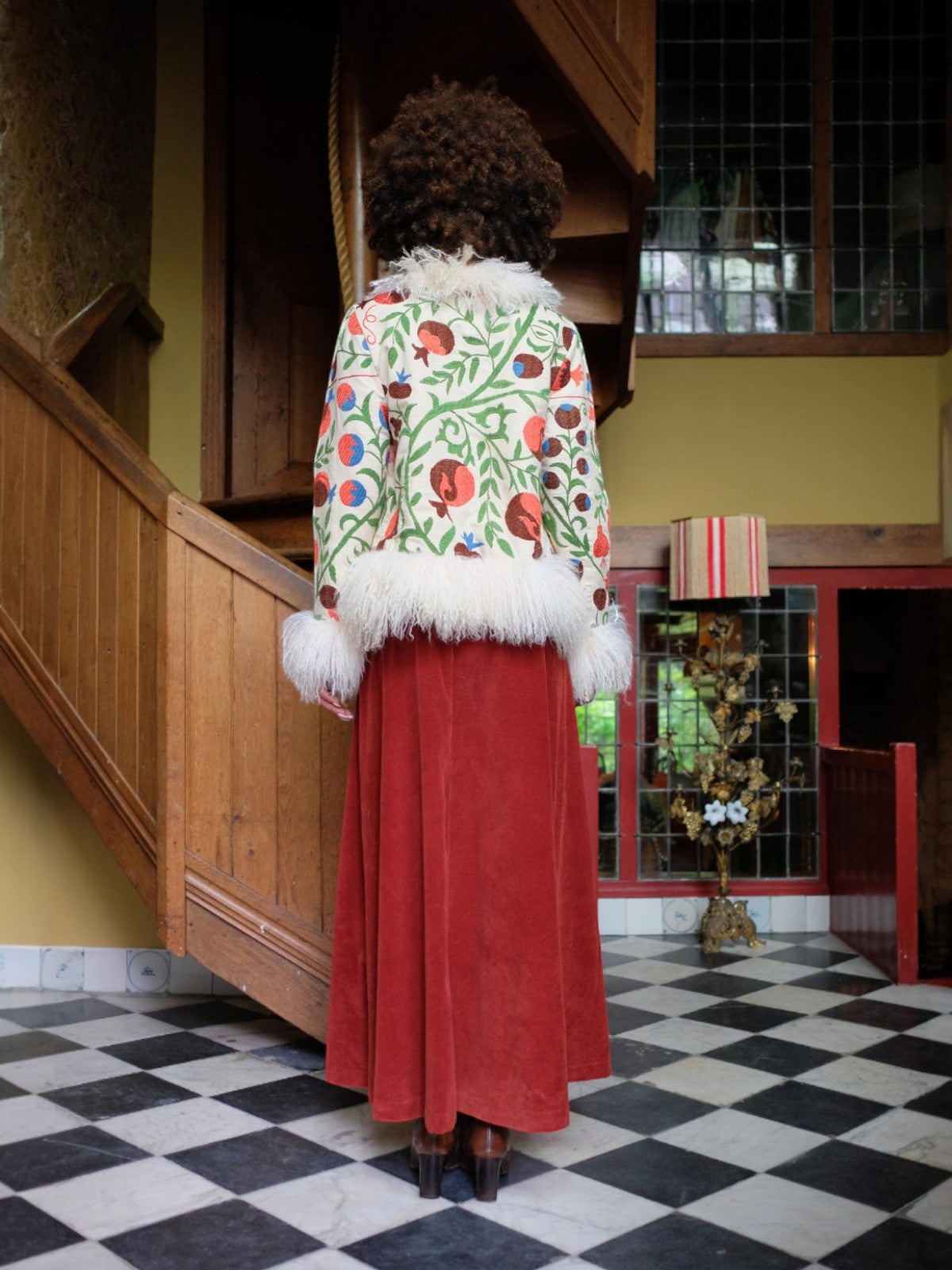 Zebay Coat - M | Multi Print/White Trim Zebay Coat - M | Multi Print/White Trim