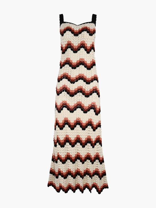 Marea Dress | Peach/Black