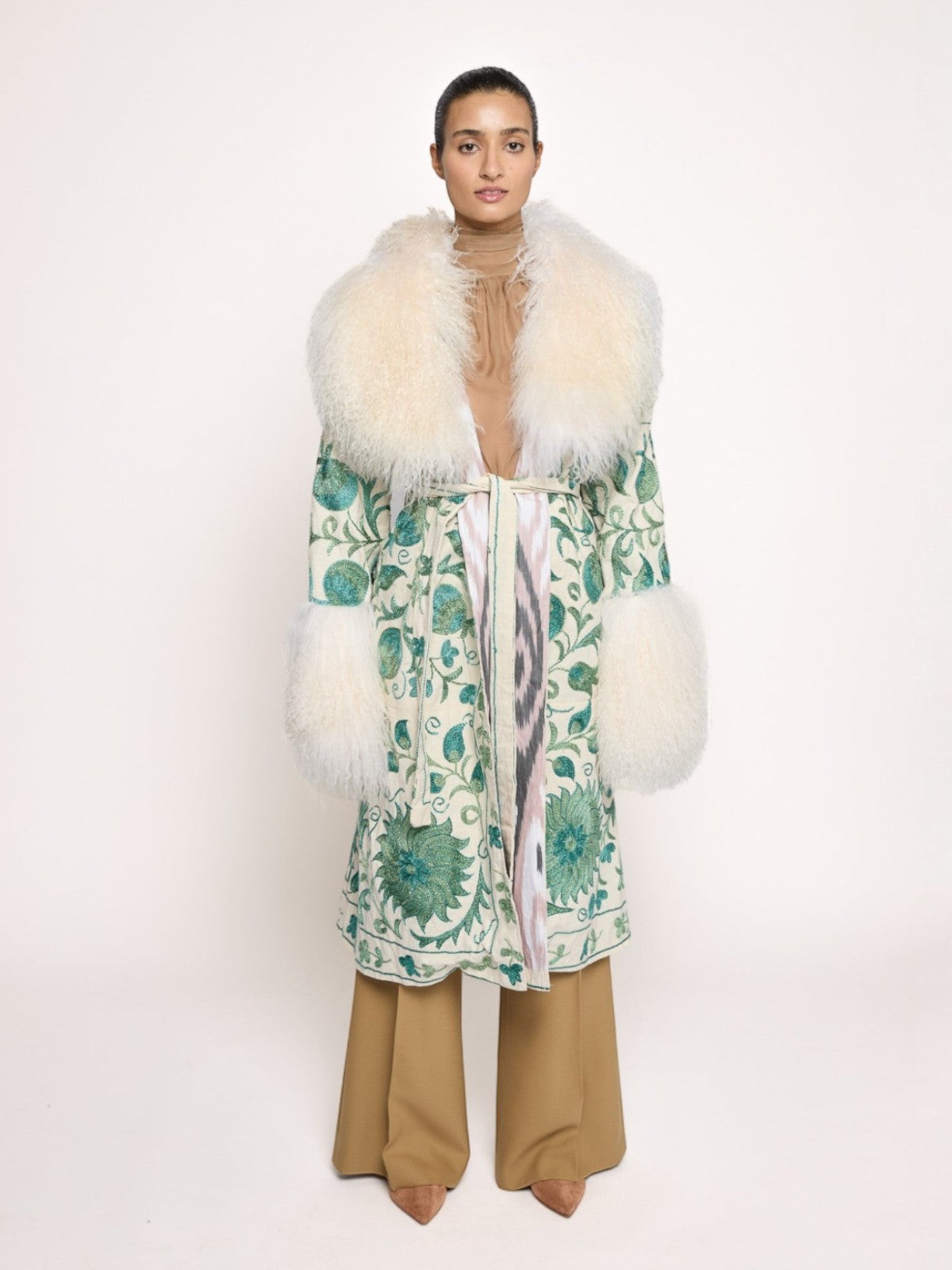 Raffaella Coat - L | White/Light Green Raffaella Coat - L | White/Light Green