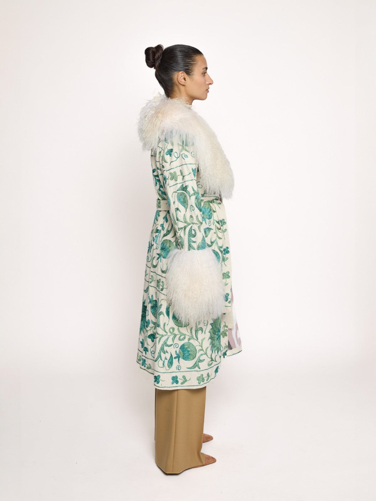 Raffaella Coat - L | White/Light Green Raffaella Coat - L | White/Light Green