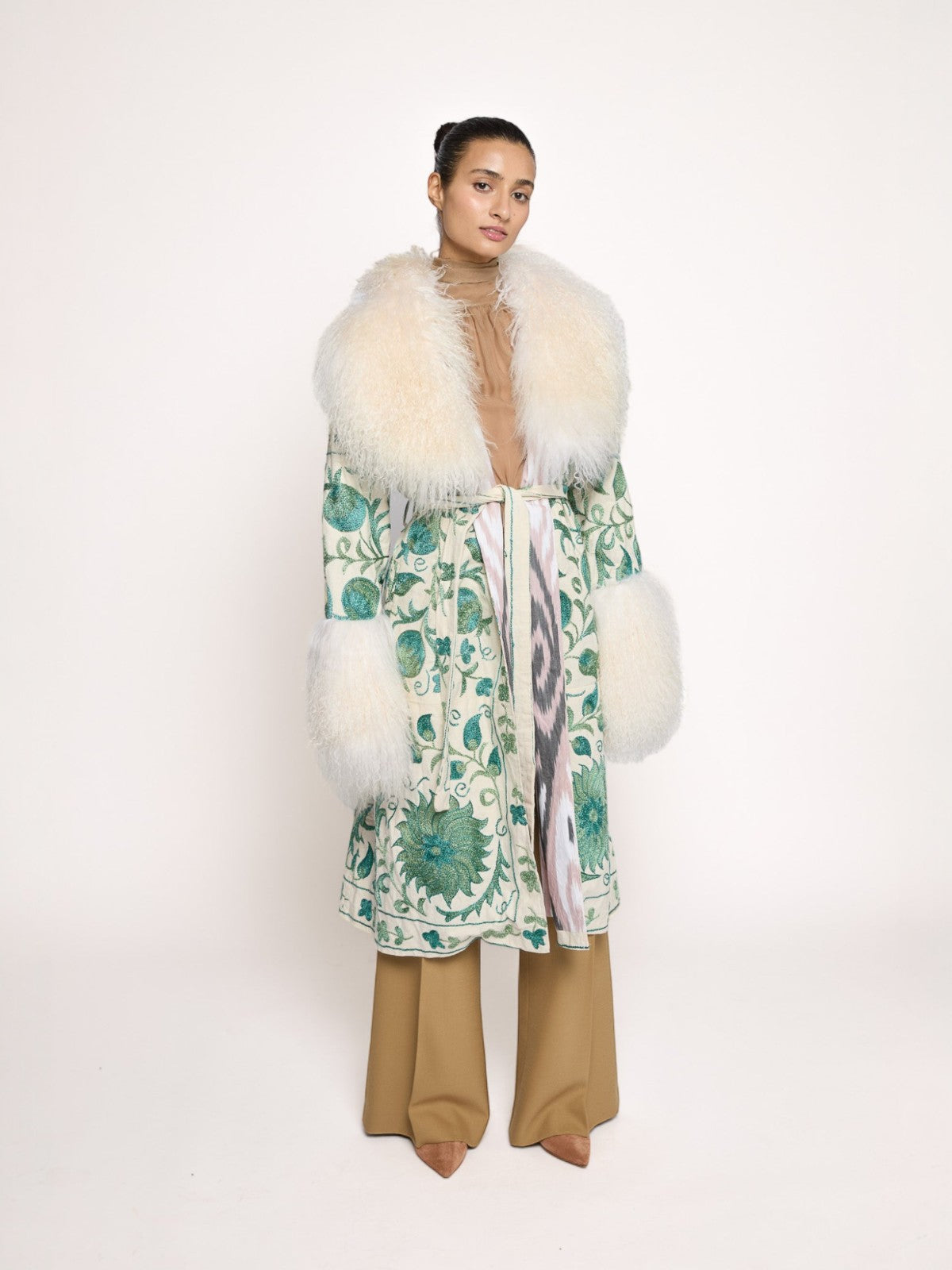 Raffaella Coat - L | White/Light Green Raffaella Coat - L | White/Light Green