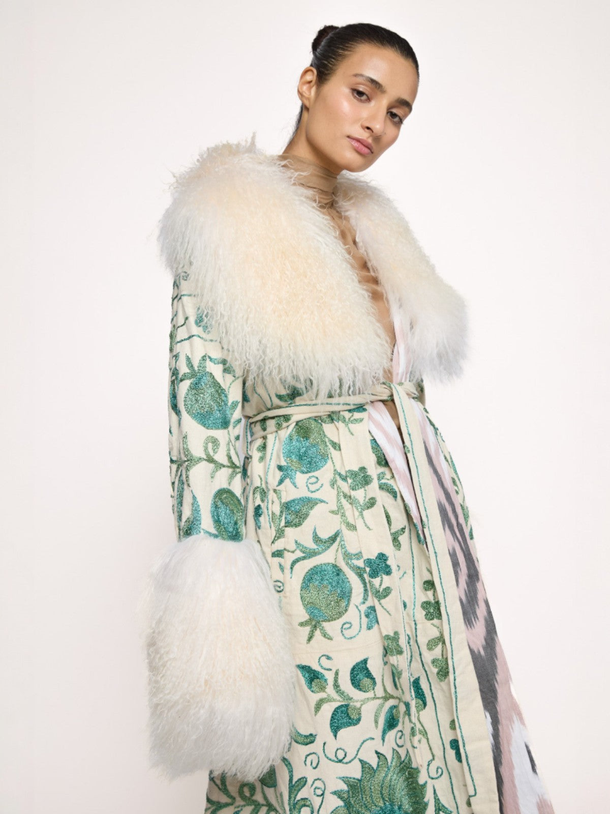 Raffaella Coat - L | White/Light Green Raffaella Coat - L | White/Light Green