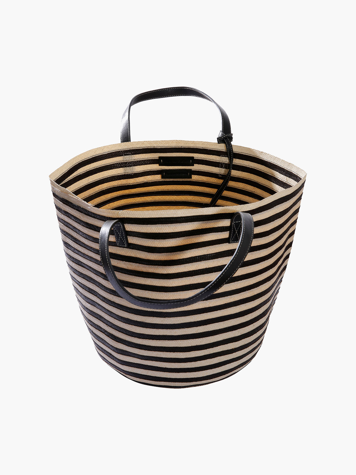 Marcial Handbag in Leather and Cana Flecha | Black Stripes Marcial Handbag in Leather and Cana Flecha | Black Stripes