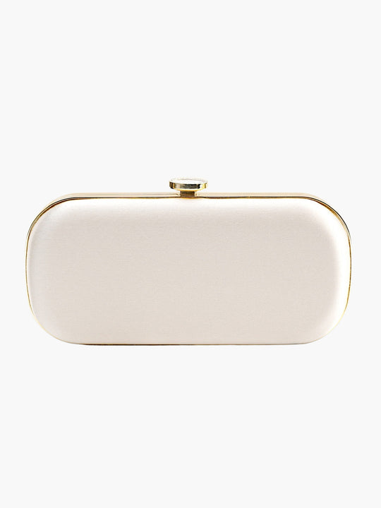 Satin Bella Clutch | Ivory