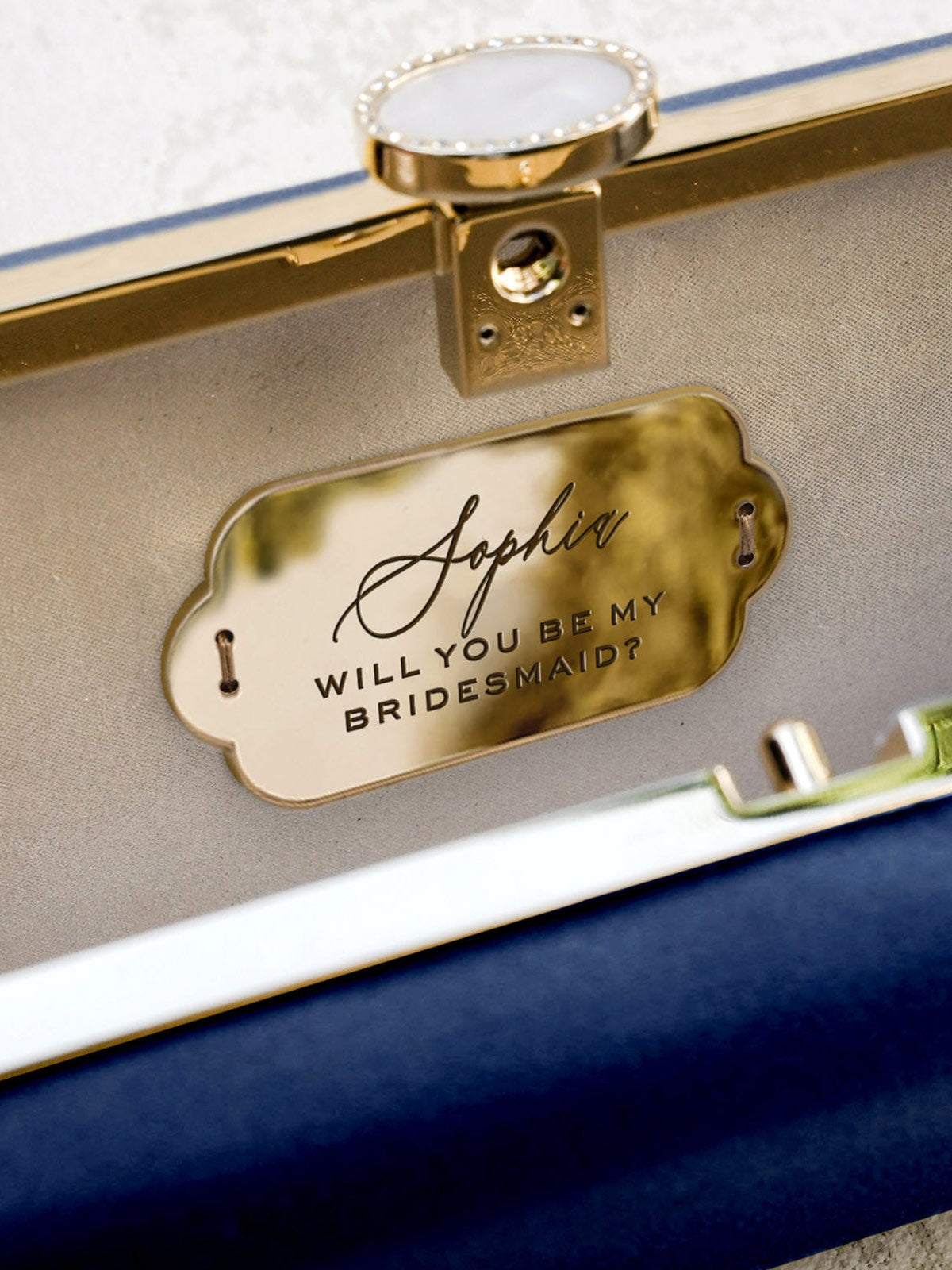 Satin Bella Clutch | Navy Satin Bella Clutch | Navy