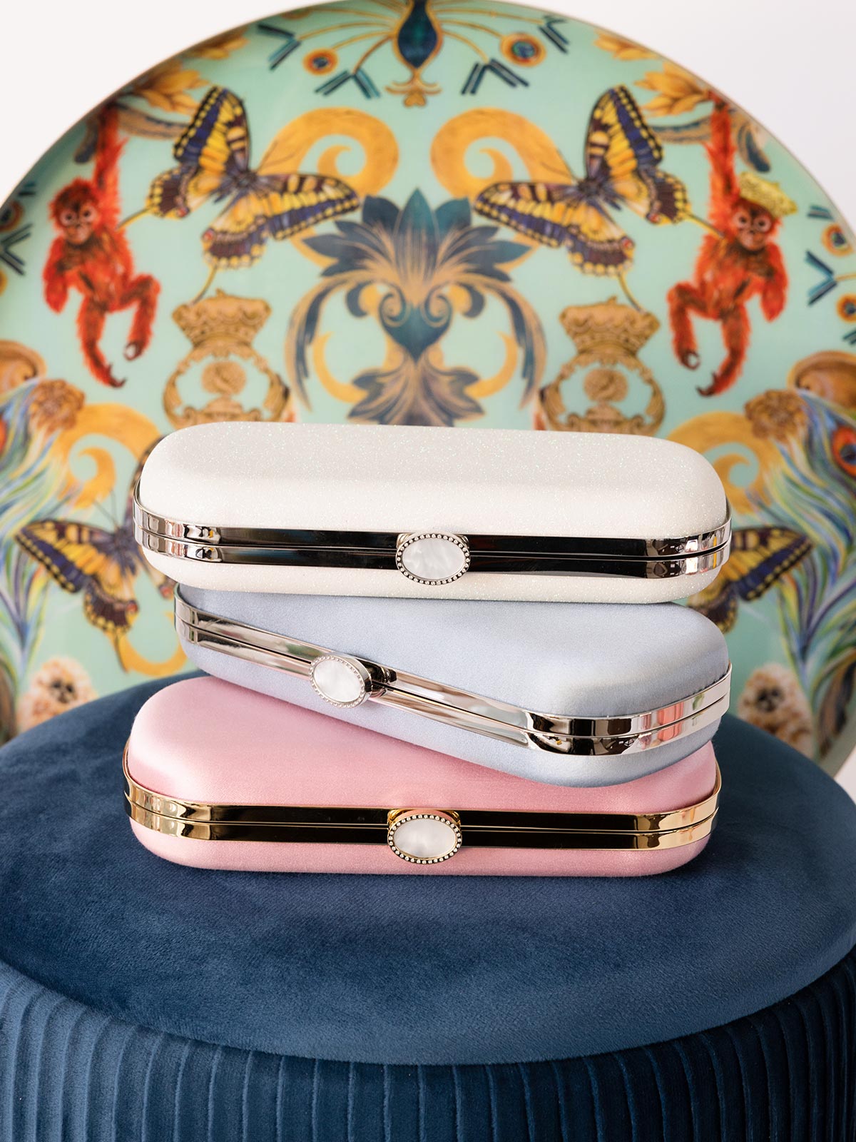 Satin Bella Clutch | Pink Sky