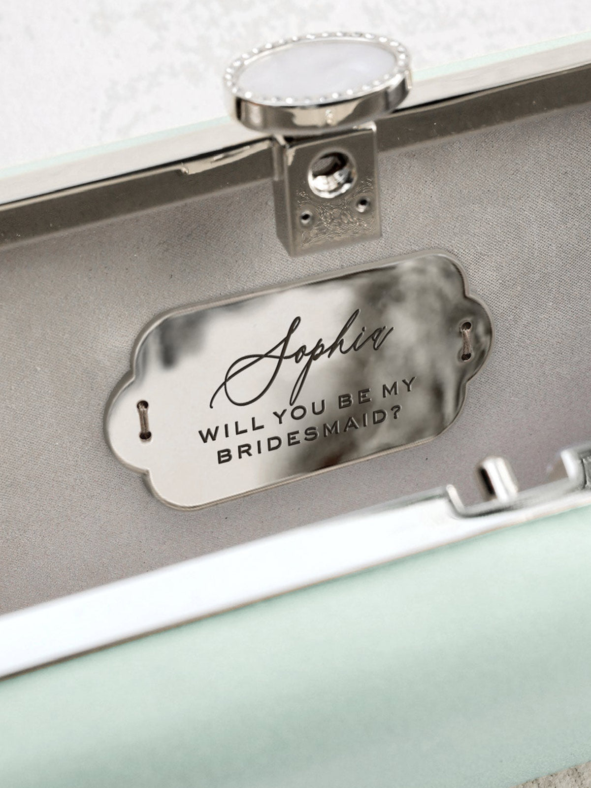 Satin Bella Clutch | Sage Green Satin Bella Clutch | Sage Green