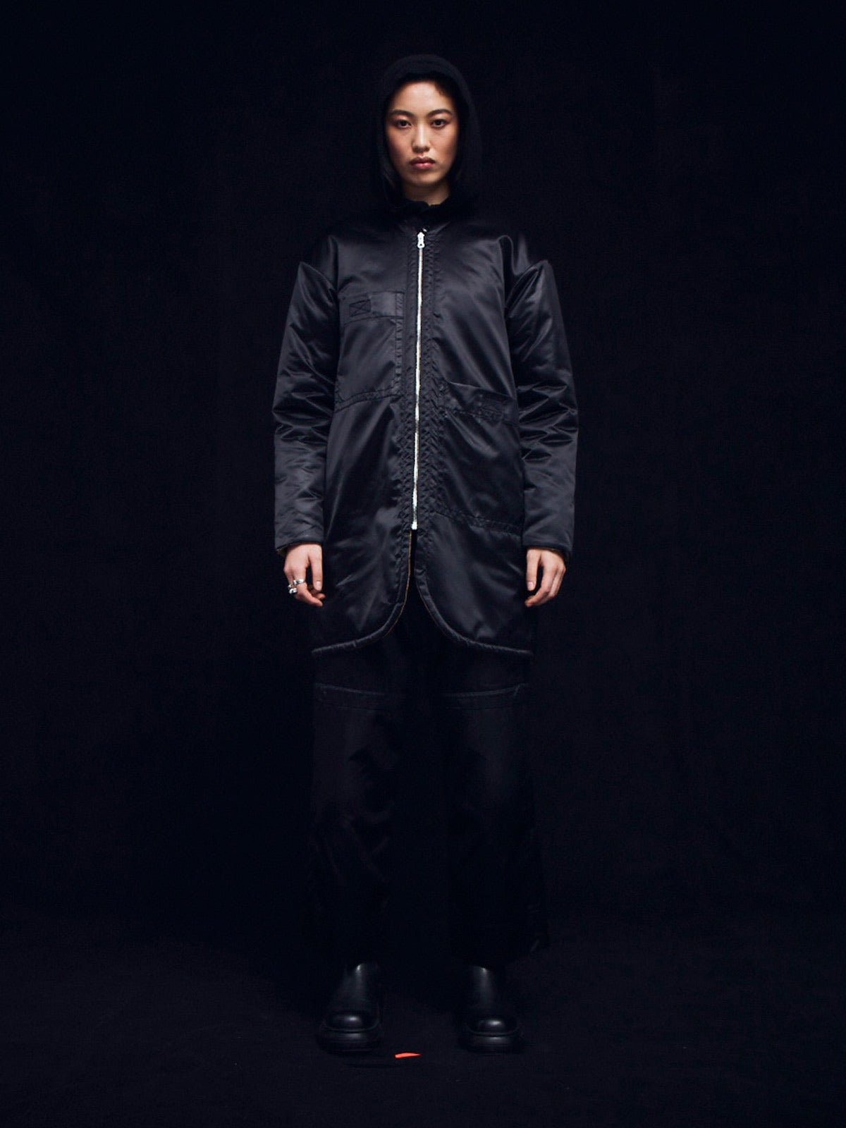 Reversible Sustainable Down Coat | Black