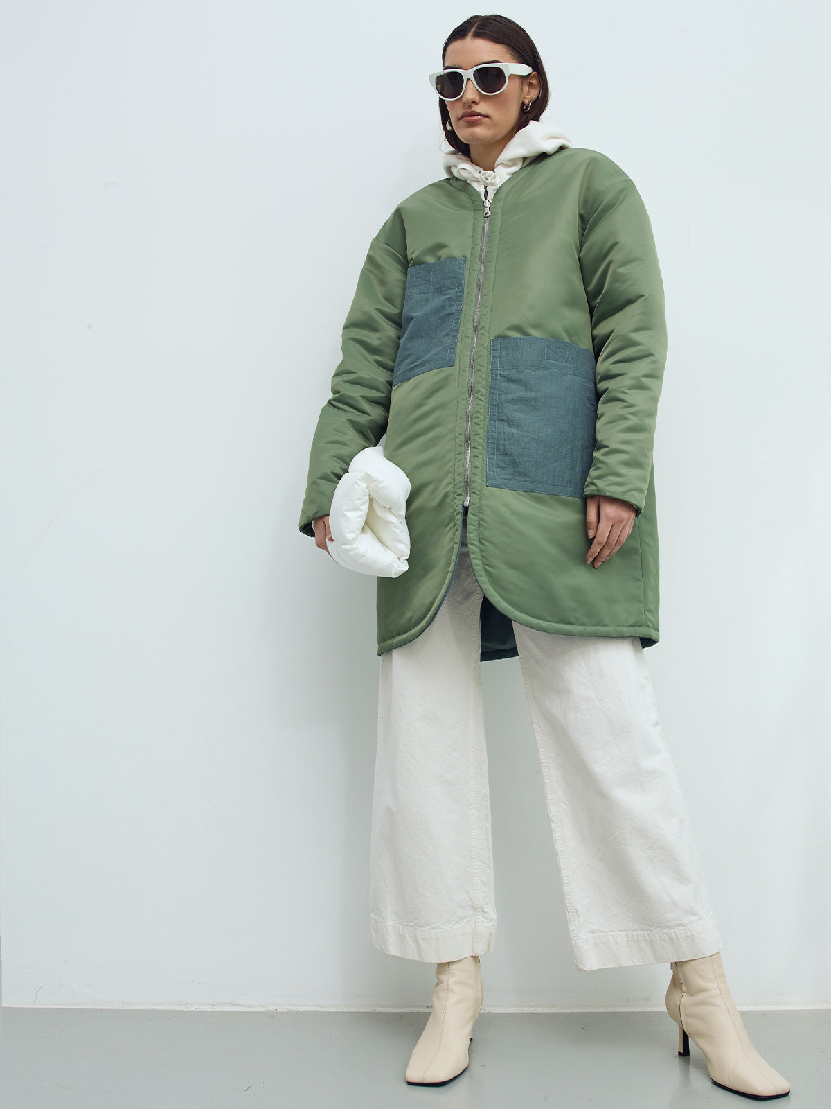 Reversible Sustainable Down Coat | Green Blue Reversible Sustainable Down Coat | Green Blue