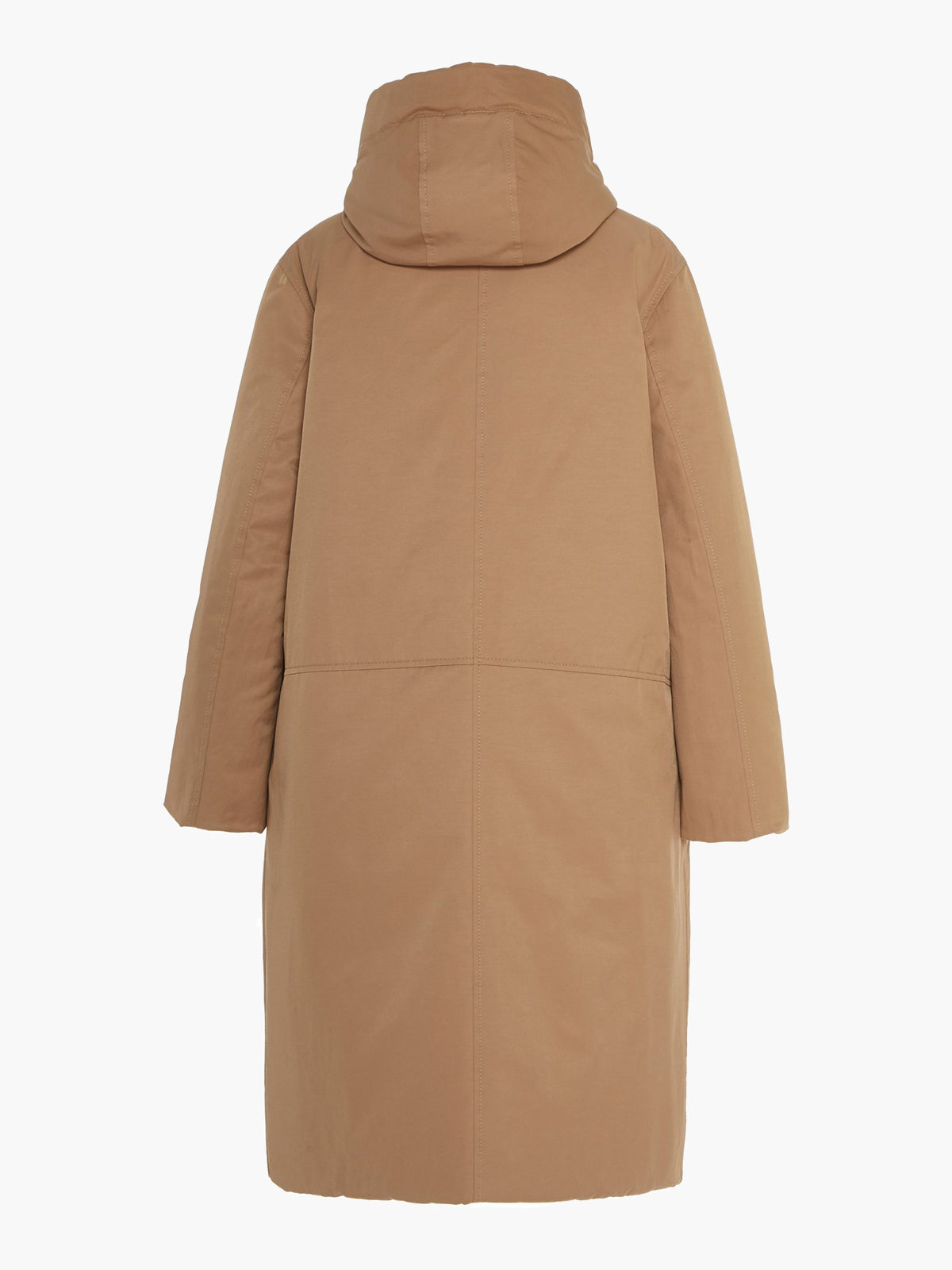 Sustainable Reversible Satin Down Coat | White/Camel Sustainable Reversible Satin Down Coat | White/Camel