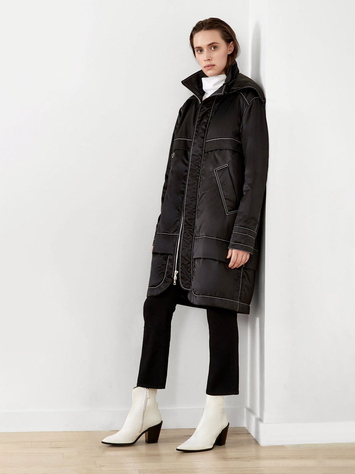 Sustainable Down Hooded Anorak | Black Sustainable Down Hooded Anorak | Black