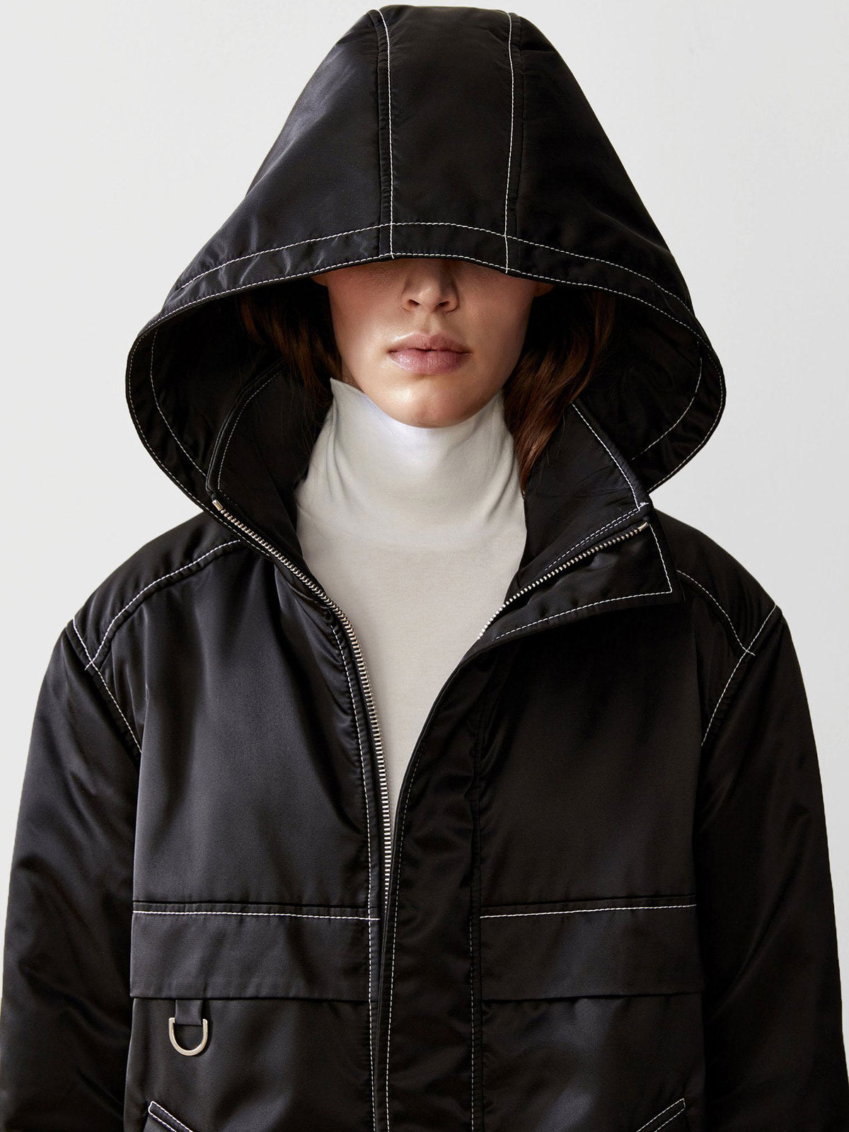 Sustainable Down Hooded Anorak | Black Sustainable Down Hooded Anorak | Black