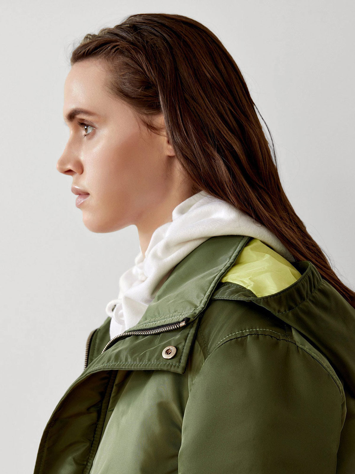Sustainable Down Hooded Anorak | Green Sustainable Down Hooded Anorak | Green