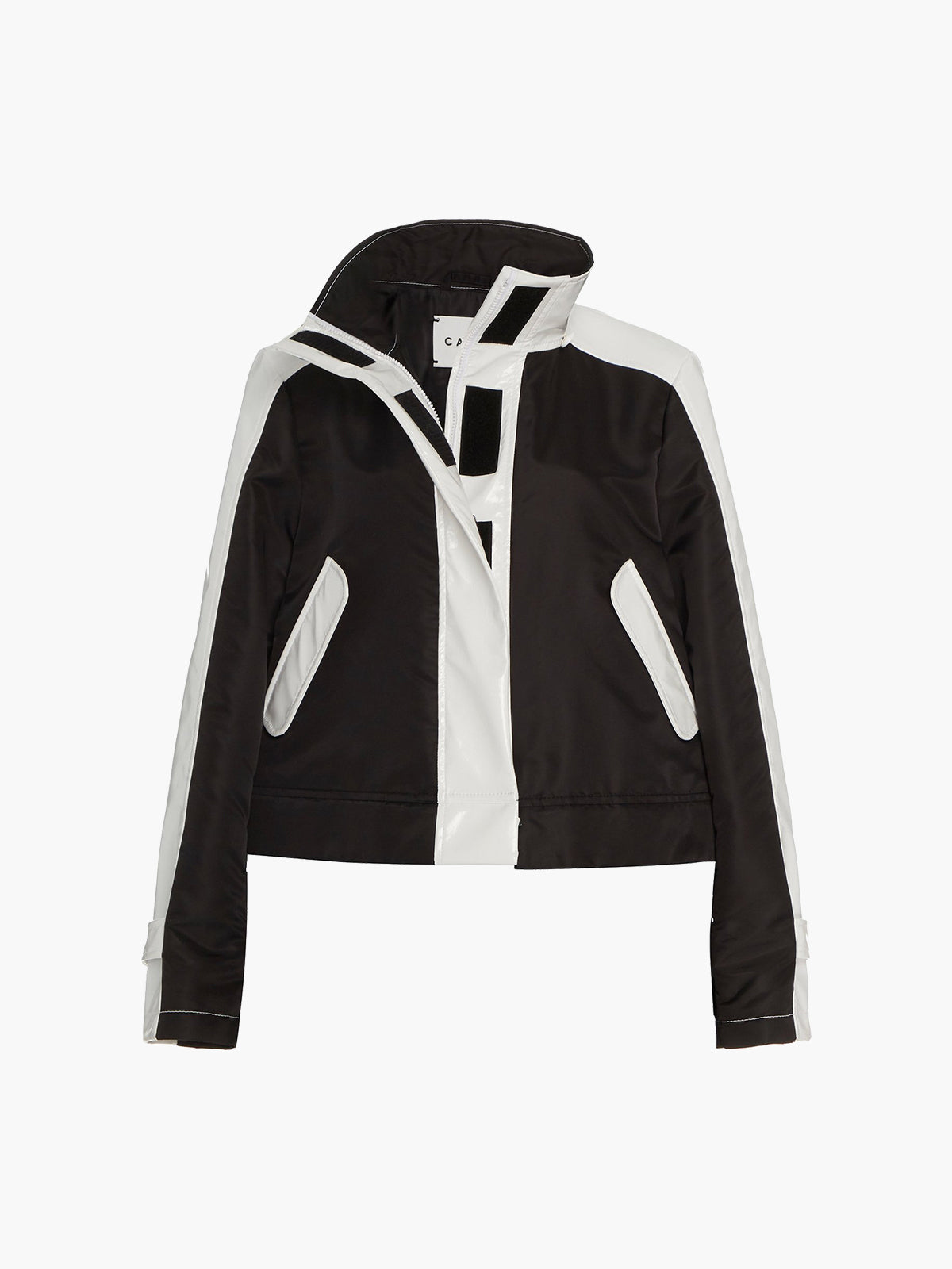 Water Resistant Convertible Sustainable Raincoat | Black/White Water Resistant Convertible Sustainable Raincoat | Black/White