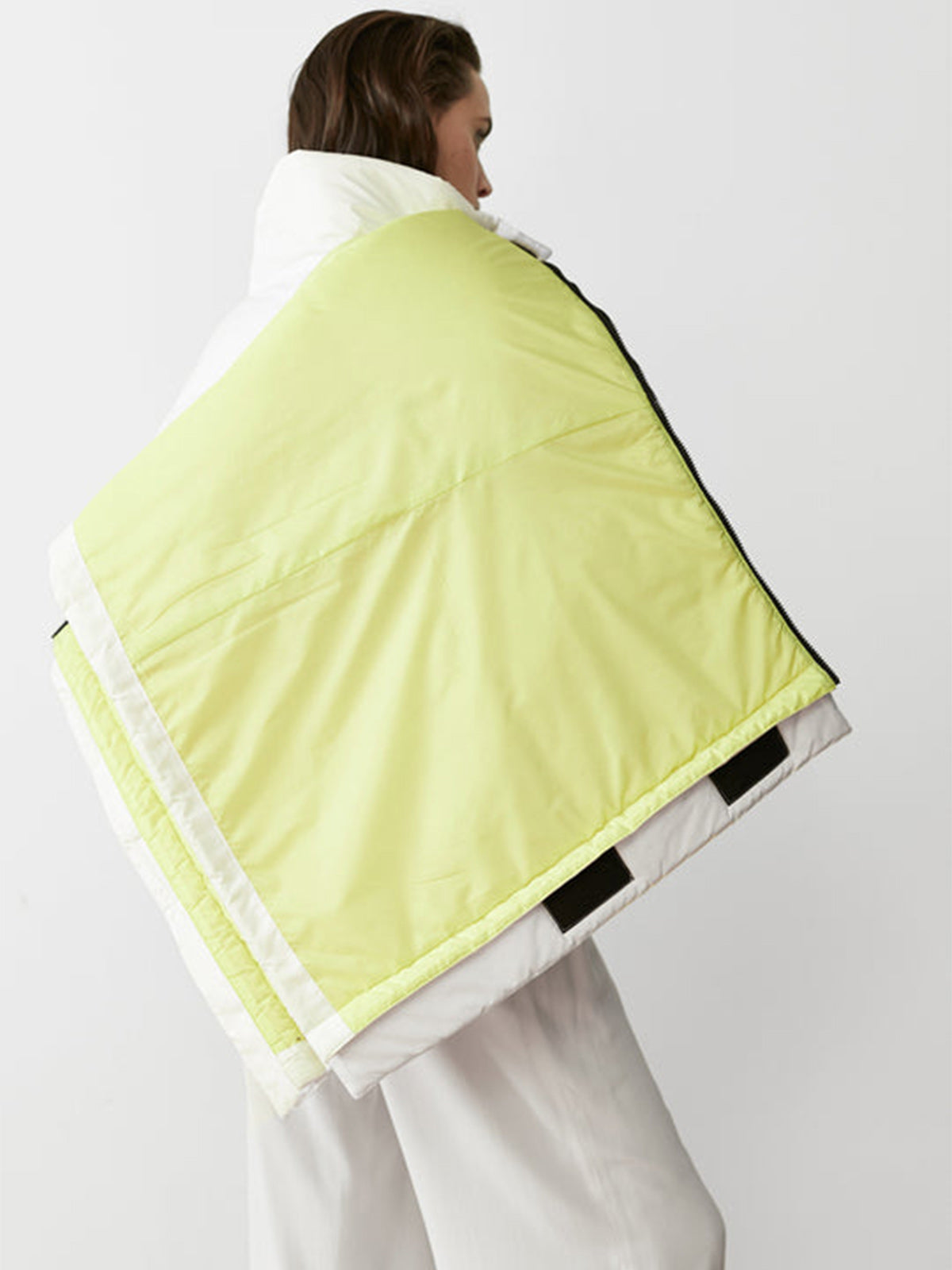 Reversible Convertible Sustainable Down Coat | White/Citron Reversible Convertible Sustainable Down Coat | White/Citron