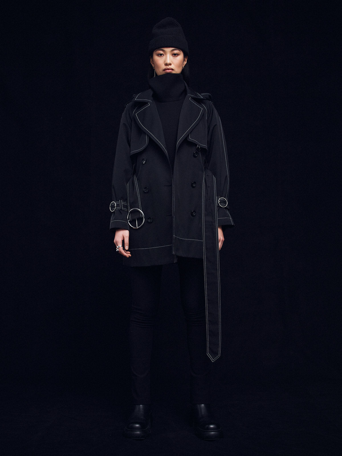 Sustainable Water Resistant Short Trench Coat