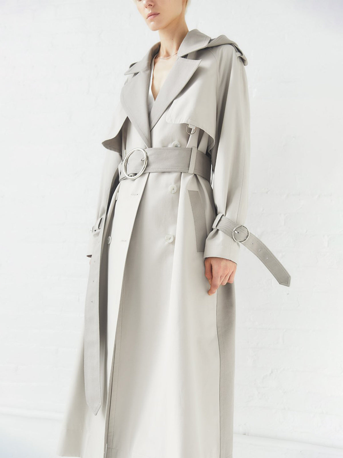 Sustainable Water Resistant Trench Coat | Light Grey Sustainable Water Resistant Trench Coat | Light Grey