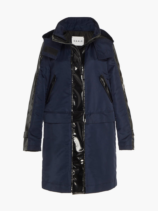 Water Resistant Convertible Sustainable Raincoat | Navy/Black