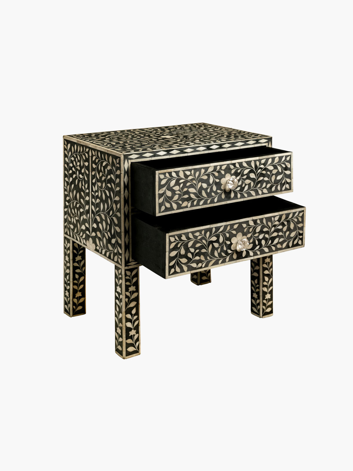 Nightstand With Arabesque Design Nightstand With Arabesque Design