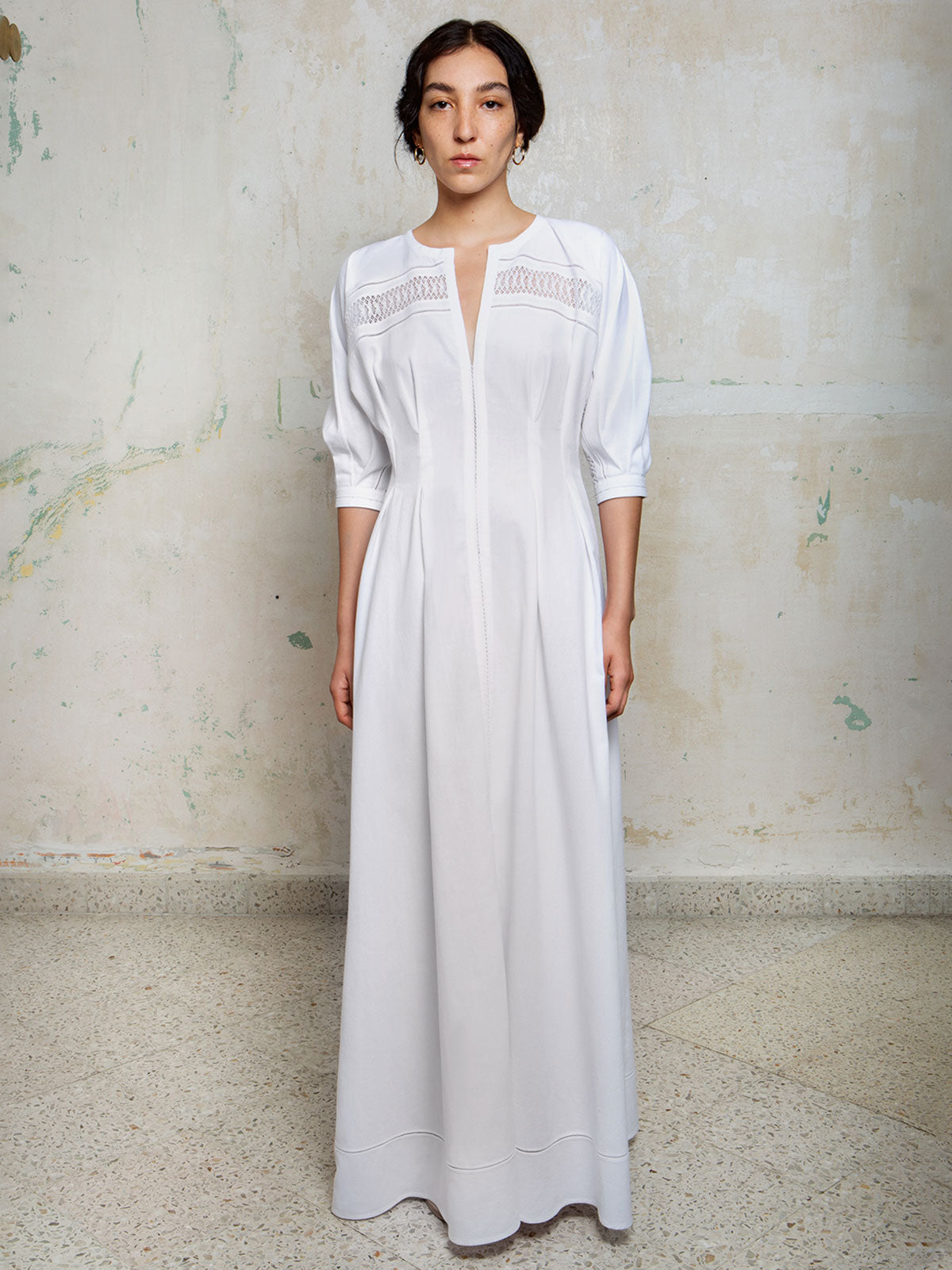 Concha Maxi Dress | White Concha Maxi Dress | White