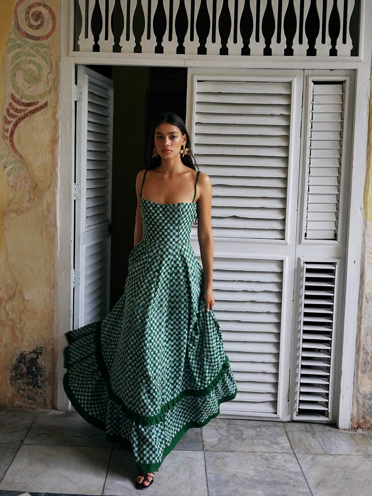 Checkmate Dress | Green Checkmate Dress | Green