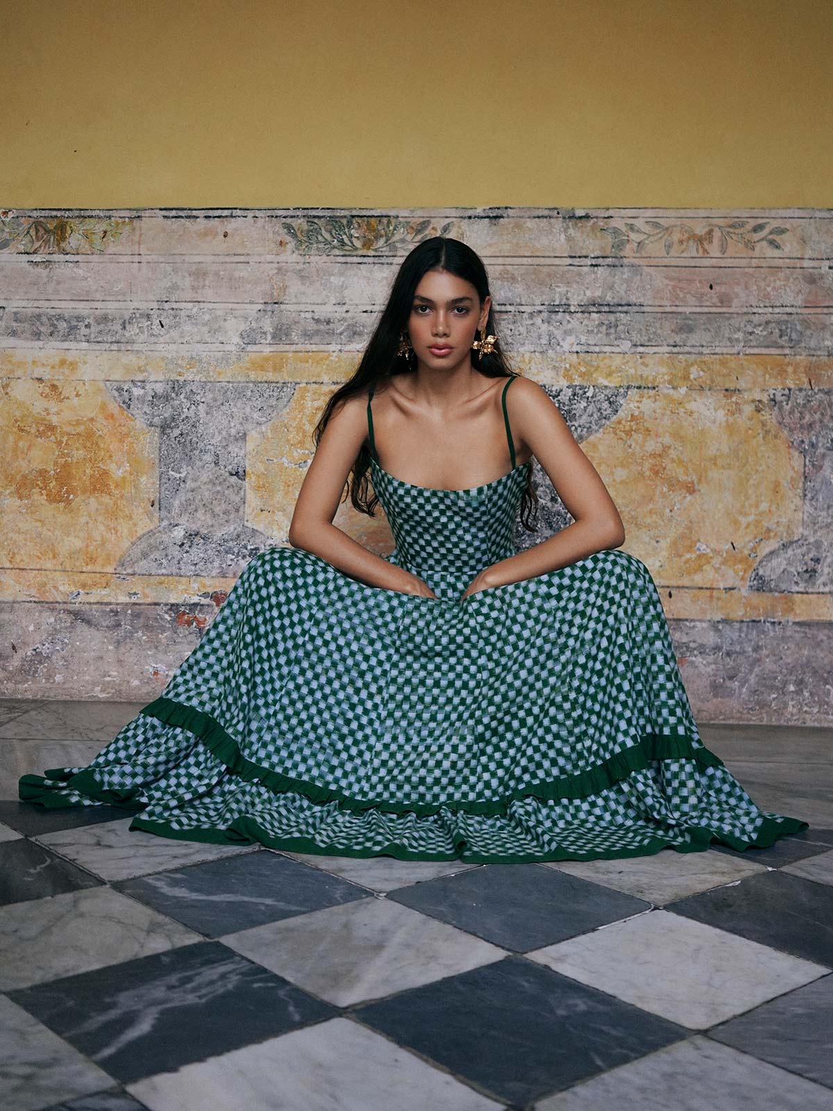Checkmate Dress in Green M Checkmate Dress in Green M