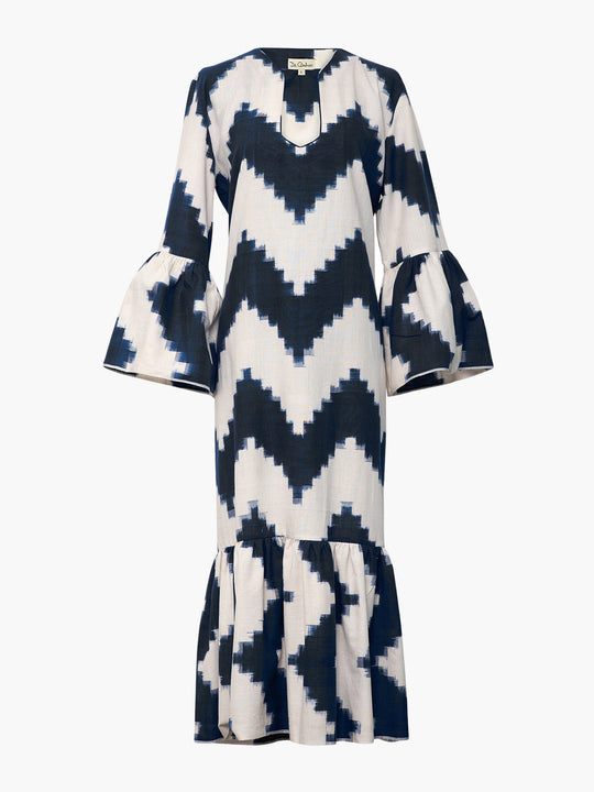Viento Dress | Zig Zag Navy Blue