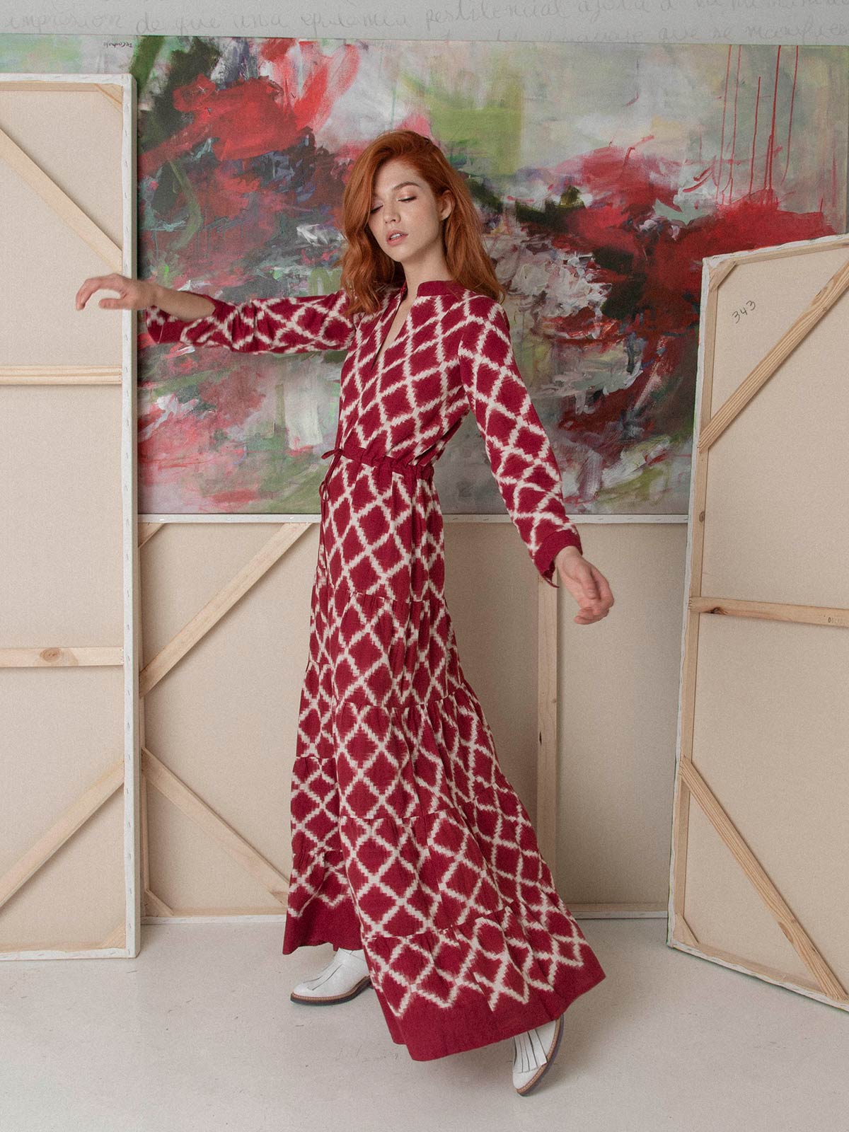 Rhombus Dress | Red Rhombus Dress | Red