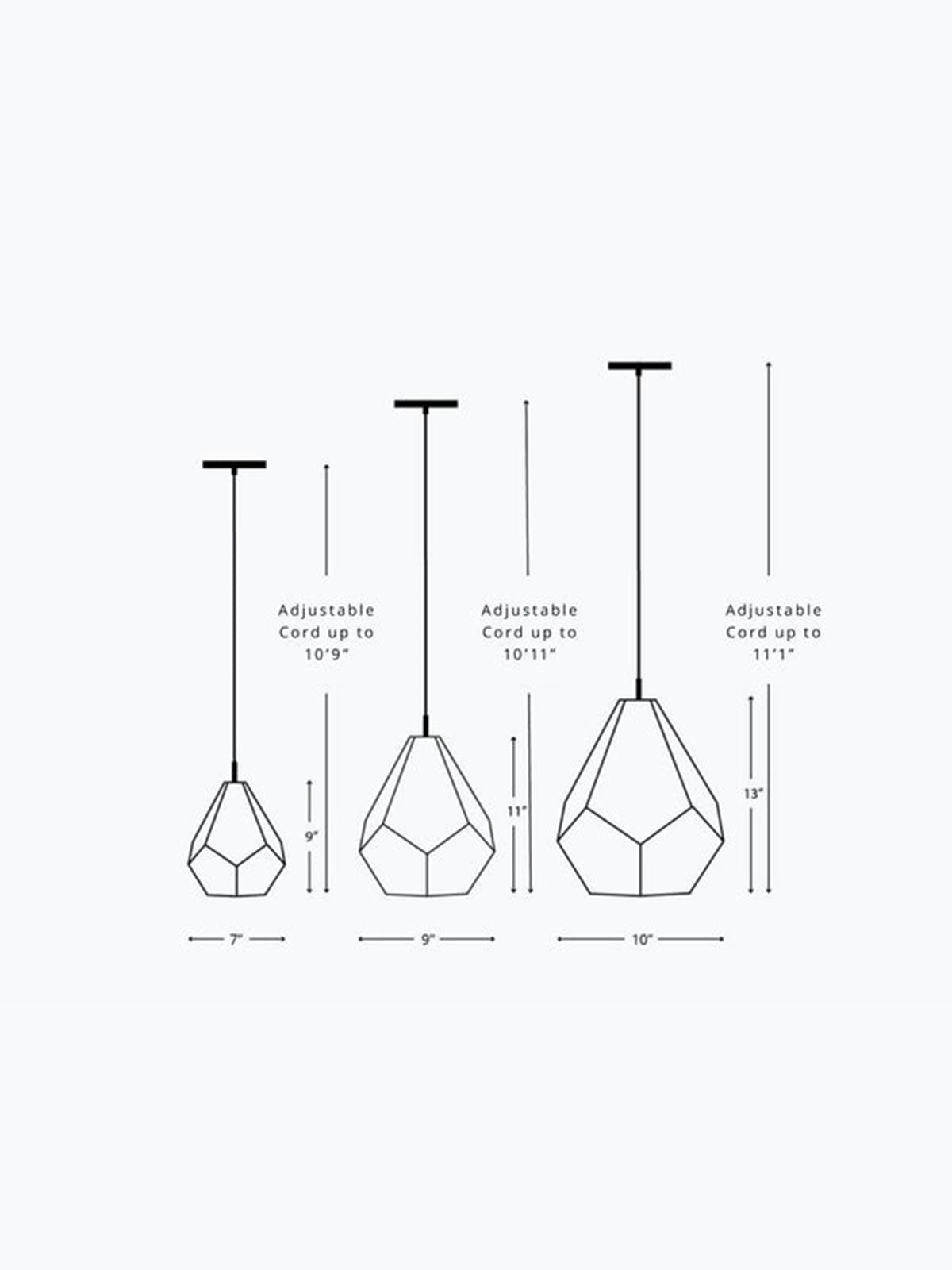 Almas Multi Faceted Hanging Light Almas Multi Faceted Hanging Light