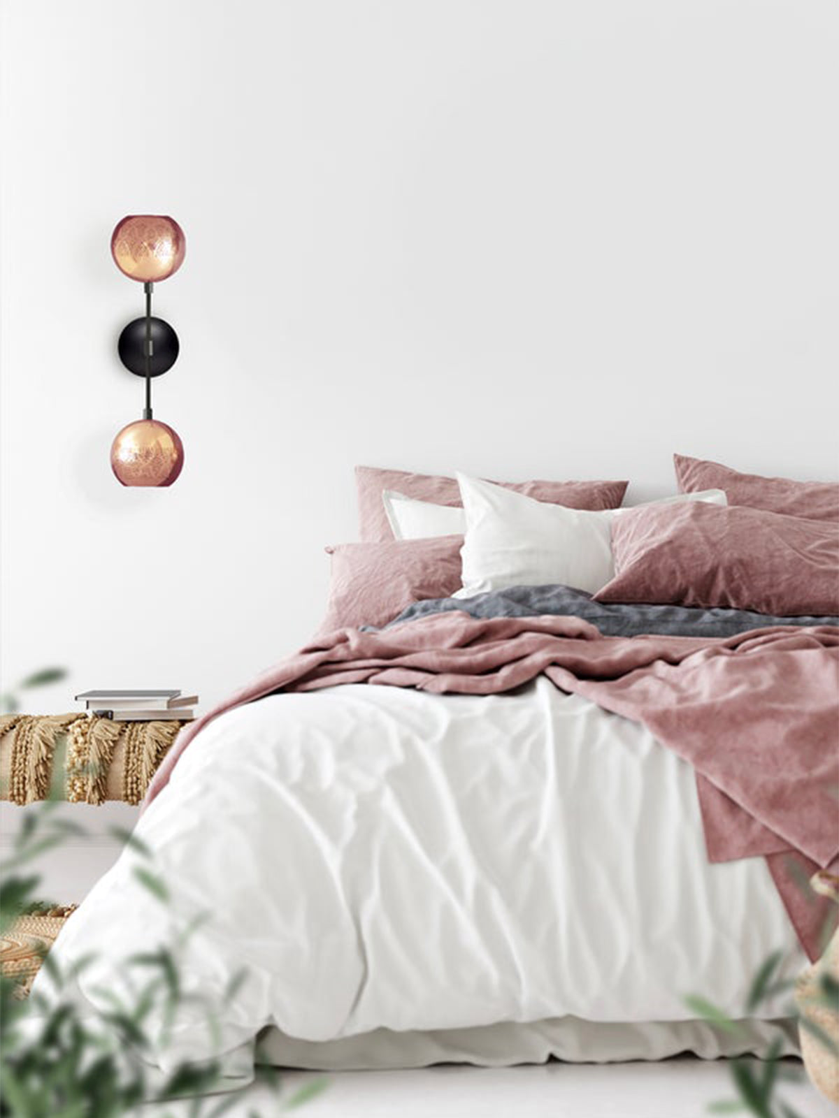 Nur Reversed Wall Sconce Dual Globe Nur Reversed Wall Sconce Dual Globe