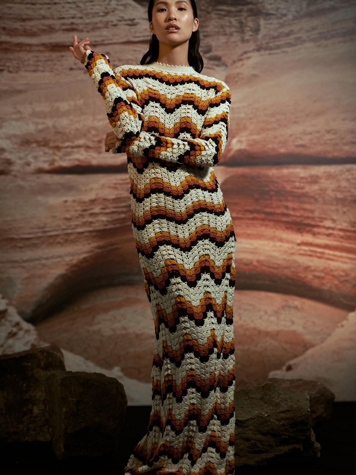hand crocheted dress Hand-Crochet Floral Maxi Dress