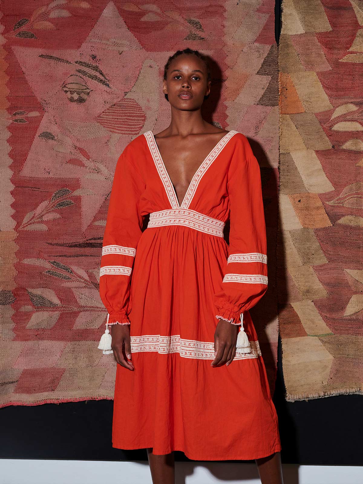 tangerine midi dress Tangerine Bloom Midi Dress DearEzra