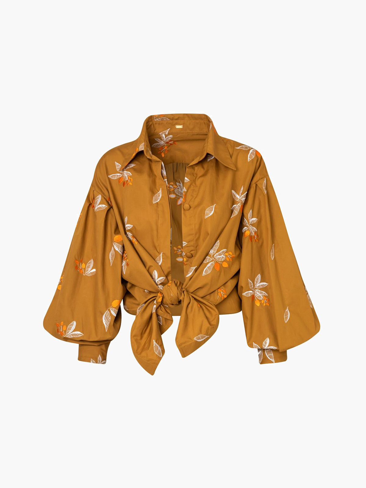 Barnes Embroidered Cotton Shirt | Honey Barnes Embroidered Cotton Shirt | Honey - Fashionkind