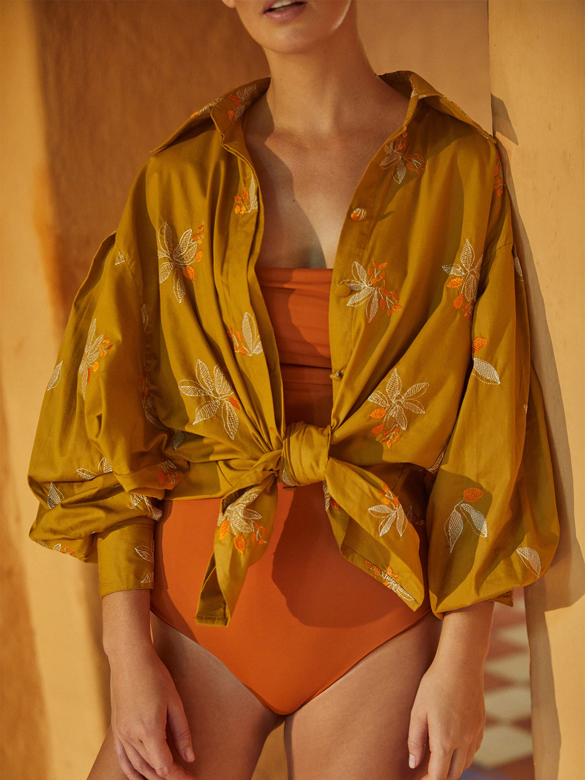 Barnes Embroidered Cotton Shirt | Honey Barnes Embroidered Cotton Shirt | Honey - Fashionkind