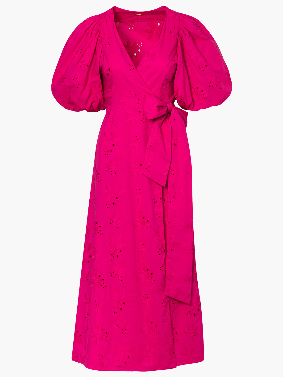 Ermita Cotton Eyelet Midi Dress | Fuchsia Ermita Cotton Eyelet Midi Dress | Fuchsia - Fashionkind