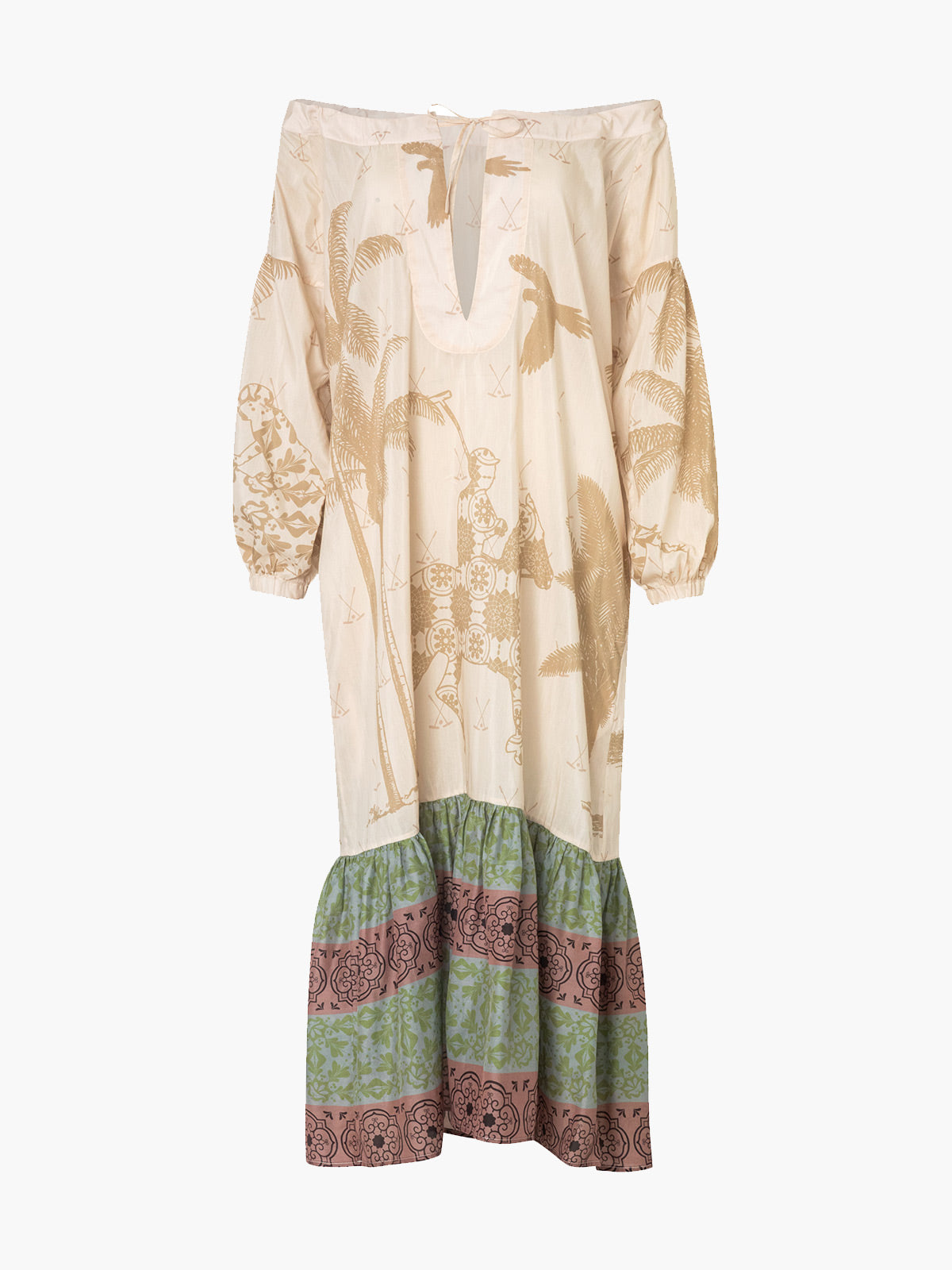 Chiapas Cotton-Silk Midi Dress | Ivory Palms Chiapas Cotton-Silk Midi Dress | Ivory Palms - Fashionkind