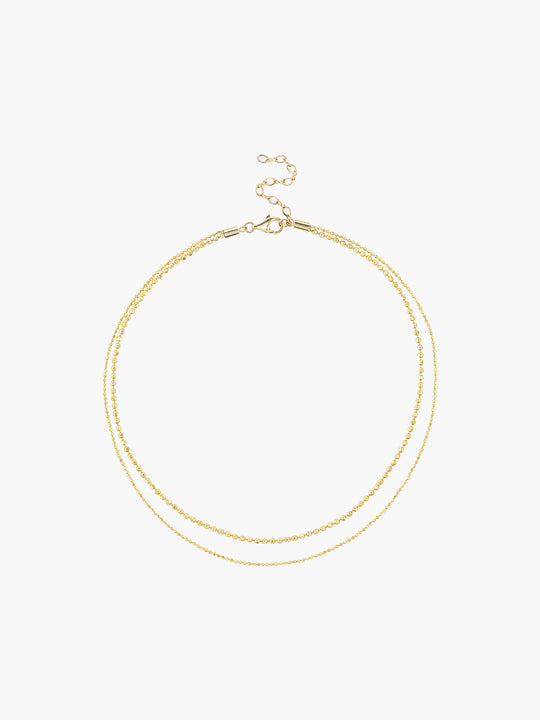 Double Diamond Bead Necklace