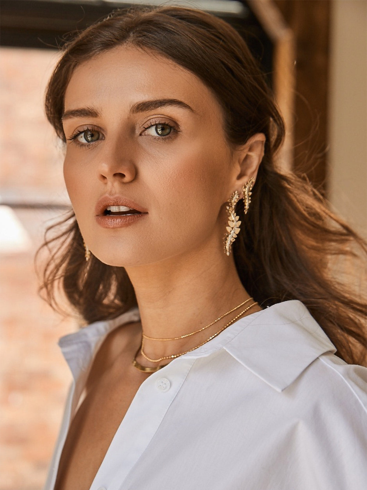 Double Diamond Bead Necklace Double Diamond Bead Necklace