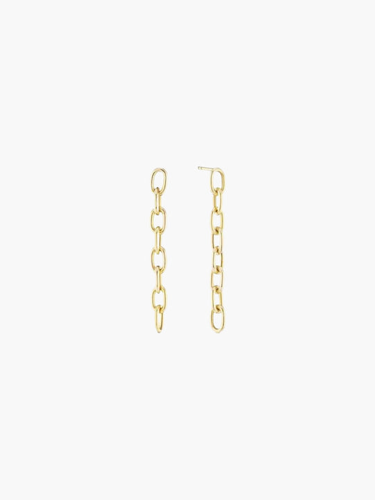 Elongated Chain Link Earrings Short