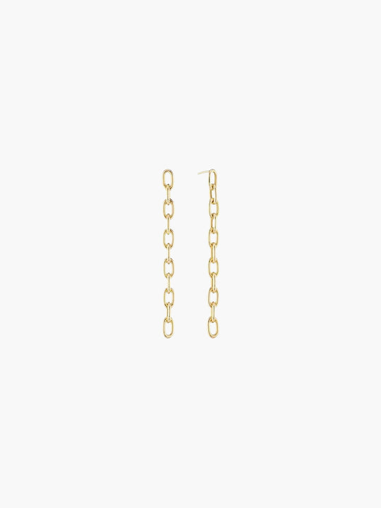 Elongated Thick Chain Link Earrings Long