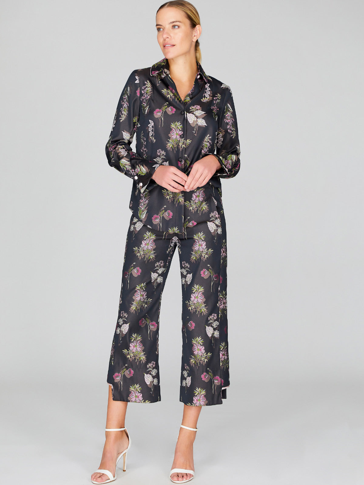 Watercolor Botanic Classic Collared Button Down Shirt | Pink Combo Watercolor Botanic Classic Collared Button Down Shirt | Pink Combo