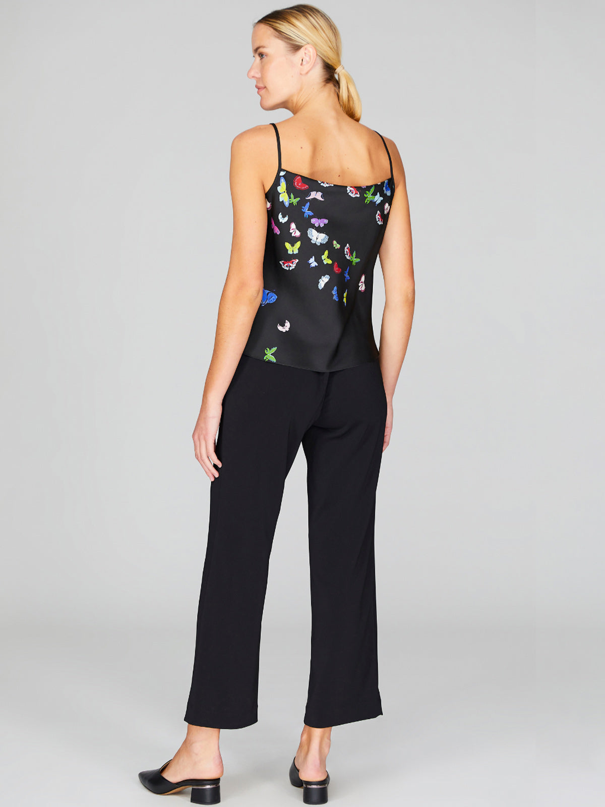 Flutter Print Georgette Drape Front Camisole Flutter Print Georgette Drape Front Camisole