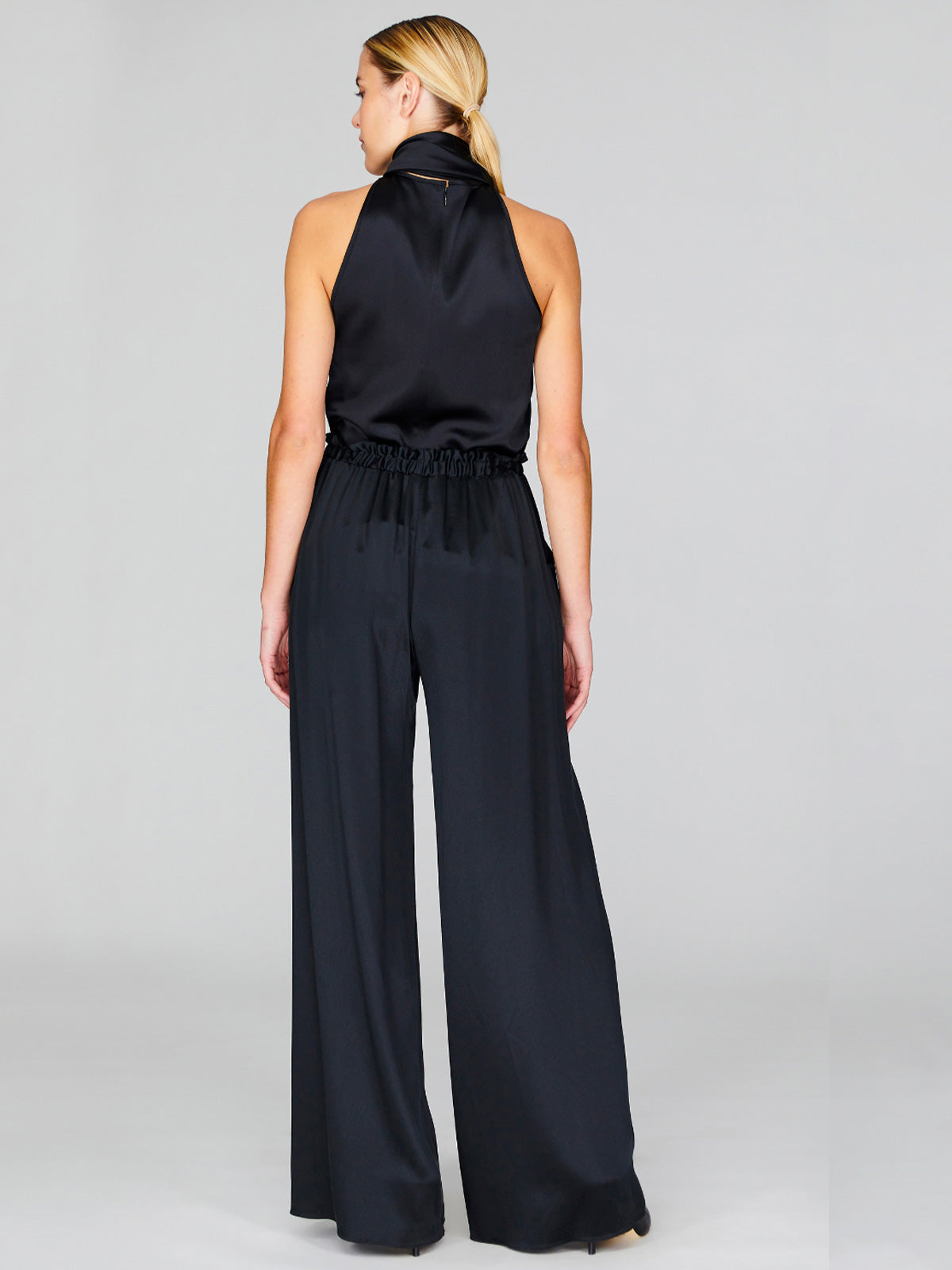 Satin Pajama Pant With Elastic Waist | Black Satin Pajama Pant With Elastic Waist | Black