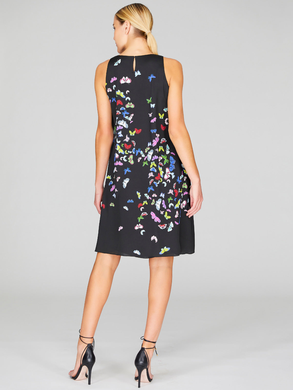 Flutter Print Georgette Short Trapeze Dress Flutter Print Georgette Short Trapeze Dress