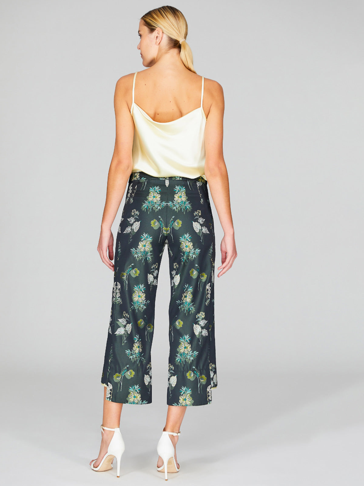 Watercolor Botanic Straight Pant With Step Hem | Green Combo Watercolor Botanic Straight Pant With Step Hem | Green Combo