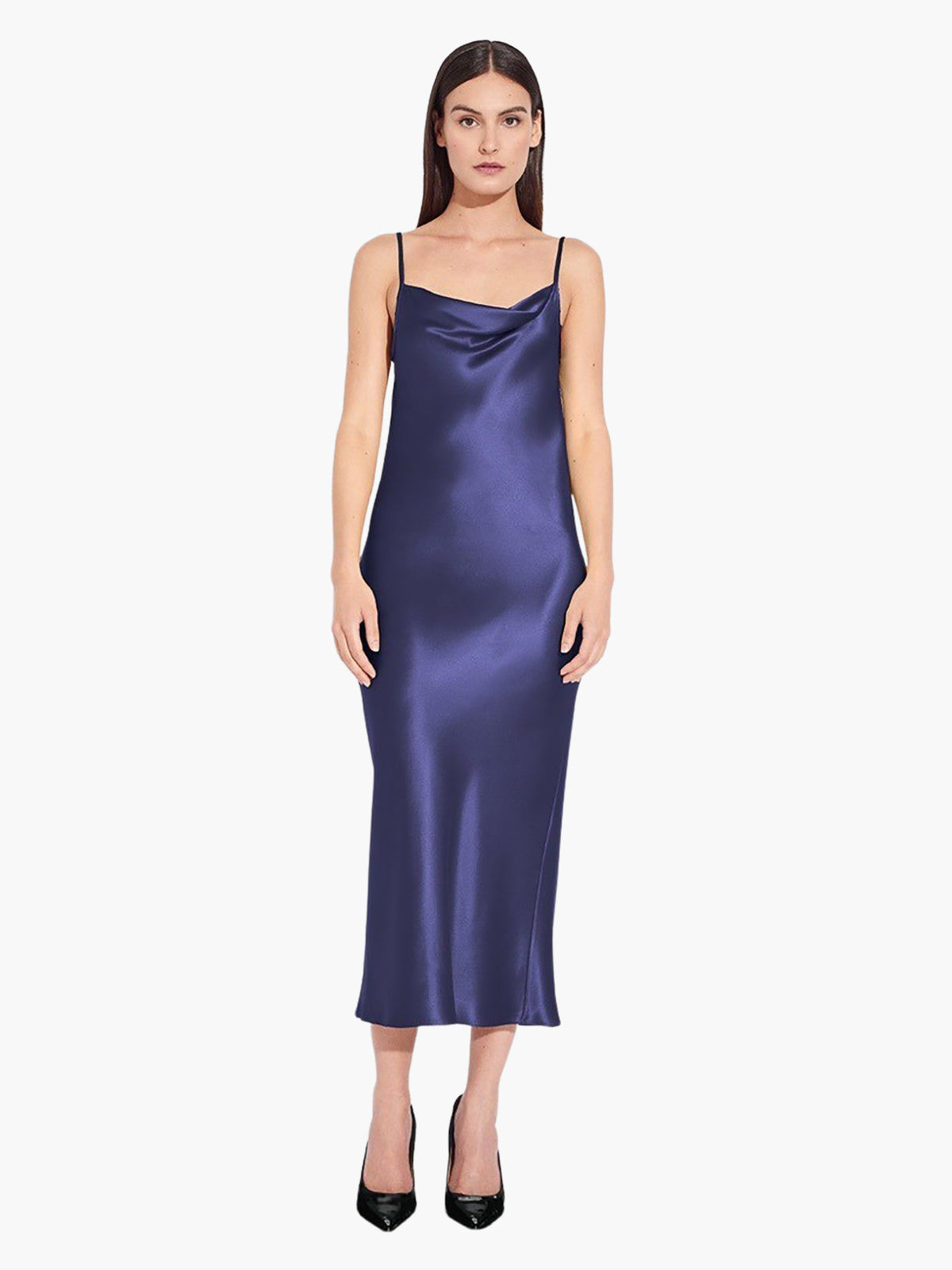 Mi Jong Lee | Satin Drape Front Camisole Dress | Cerise Mi Jong Lee | Satin Drape Front Camisole Dress | Cerise