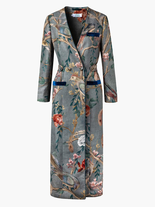 Paraiso Blue Double Breasted Coat