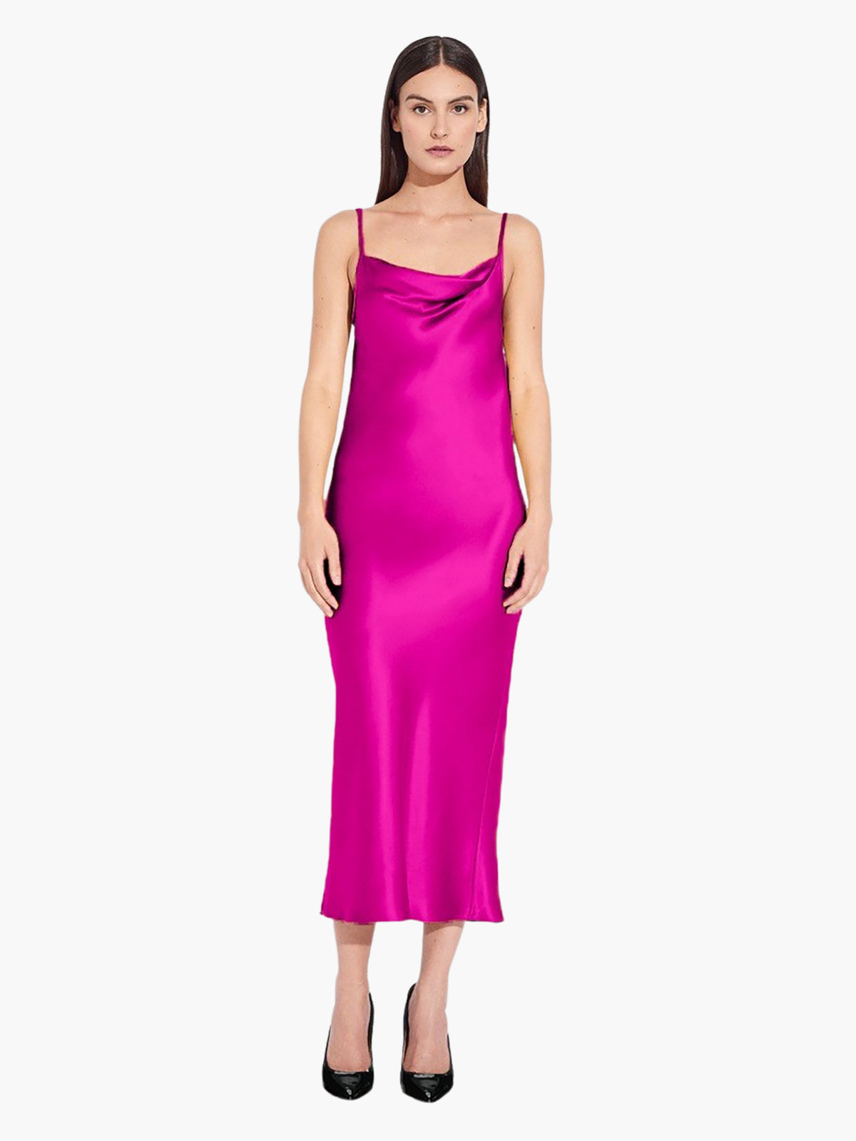 draped silk dress Cowl Neck Silk Dress - Bridesmaids Silk Dress - Draped Silk Dress - Women Silk Dress
