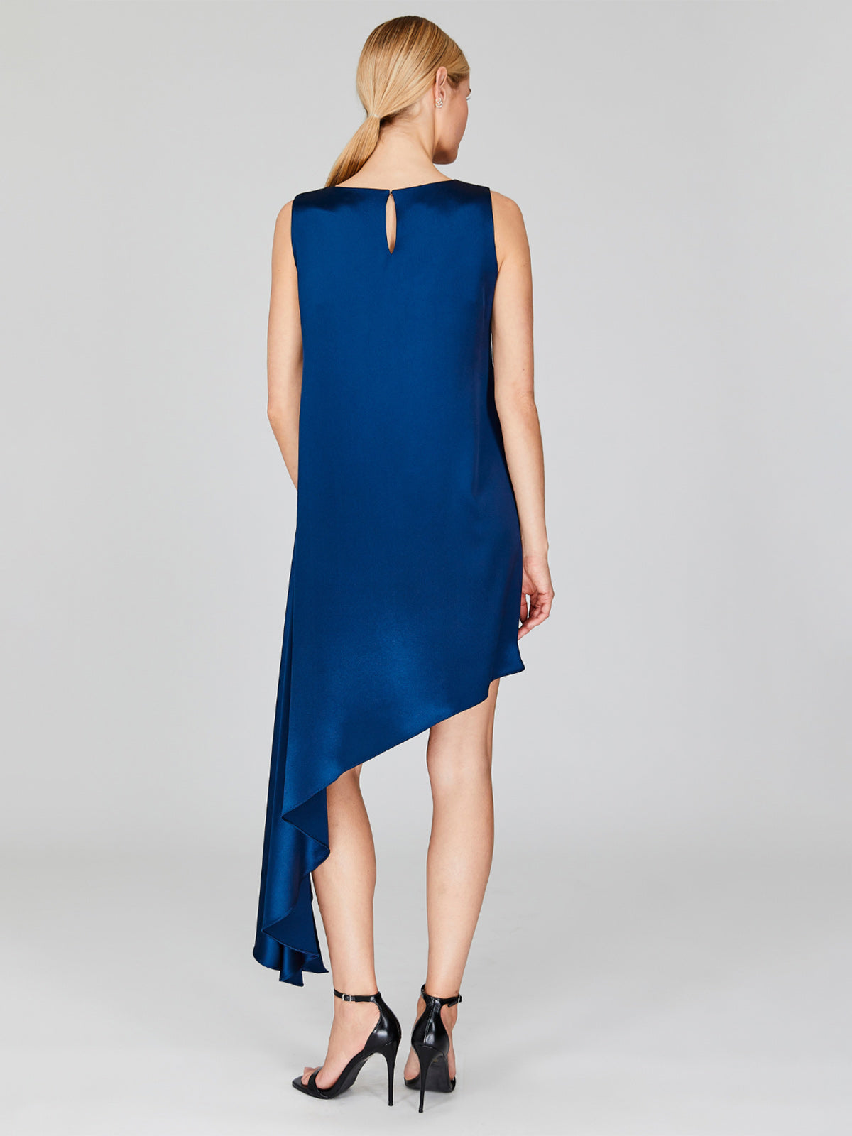 Satin Sleeveless Asymmetric Dress Satin Sleeveless Asymmetric Dress